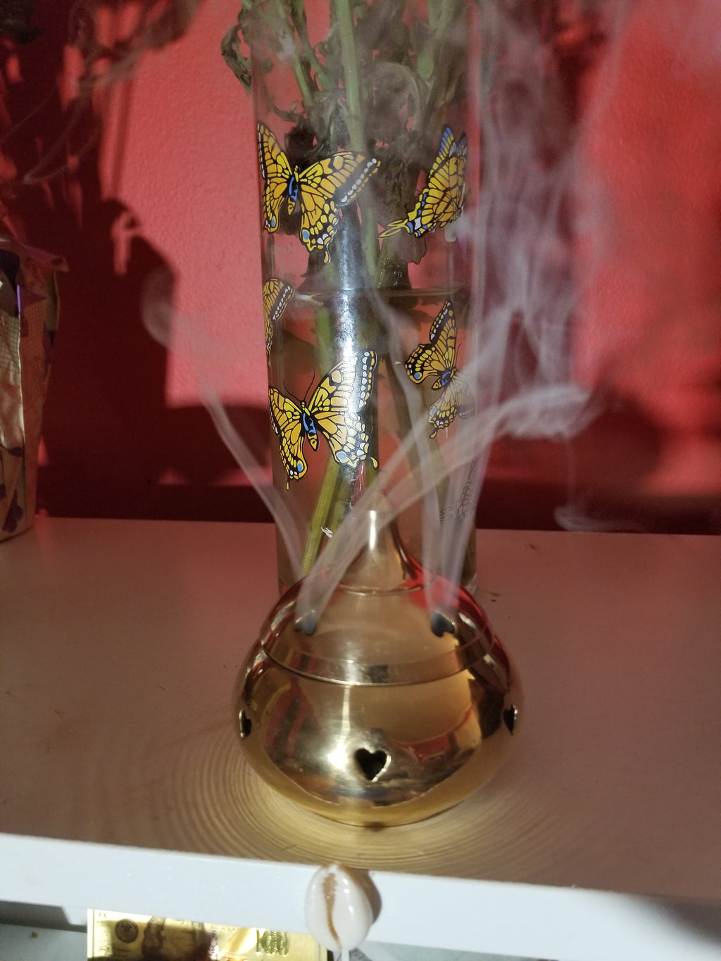 Brass charcoal and cone incense burner