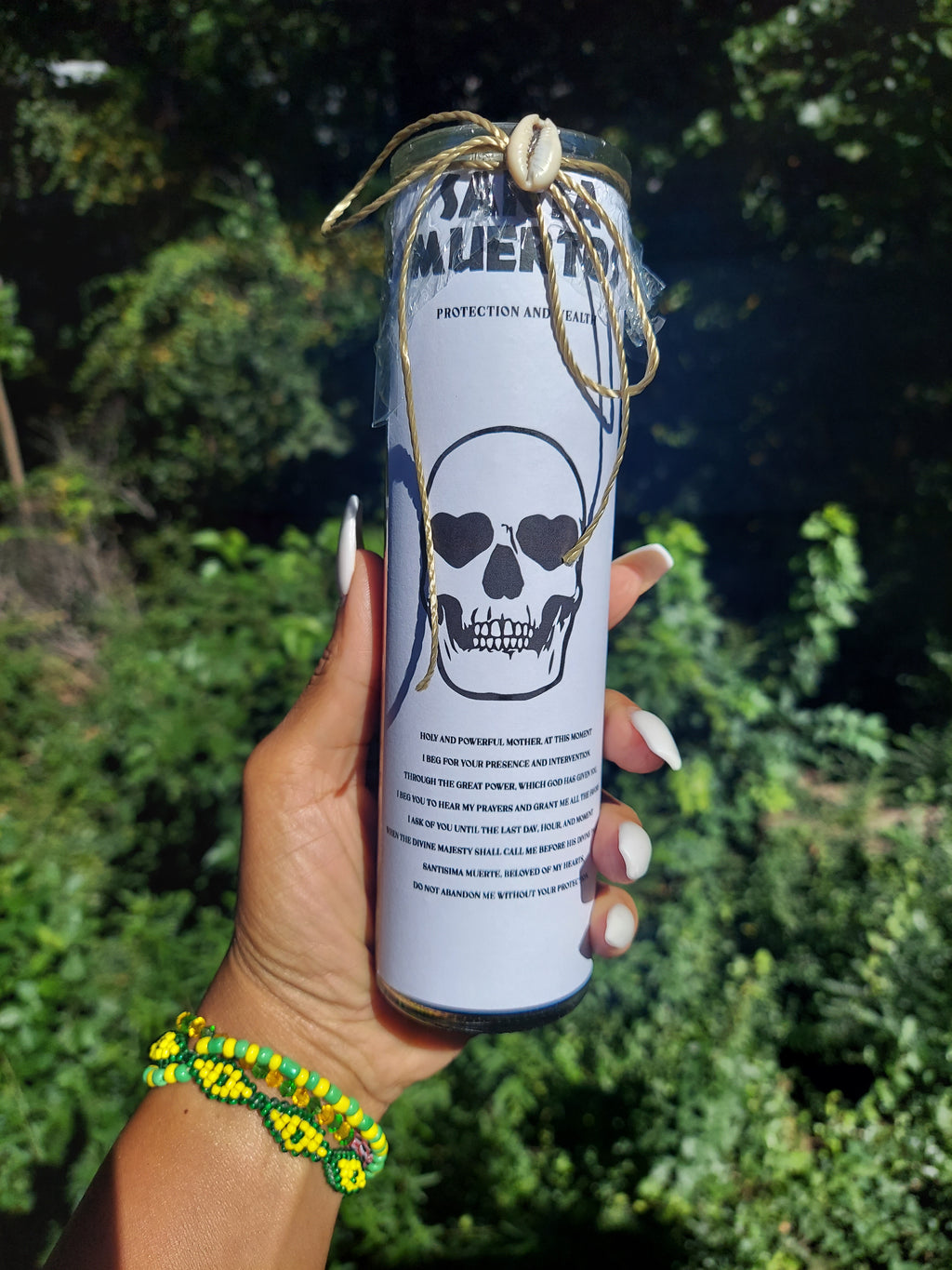 Santa Muertos blessed and fixed candle (Protection&Wealth)